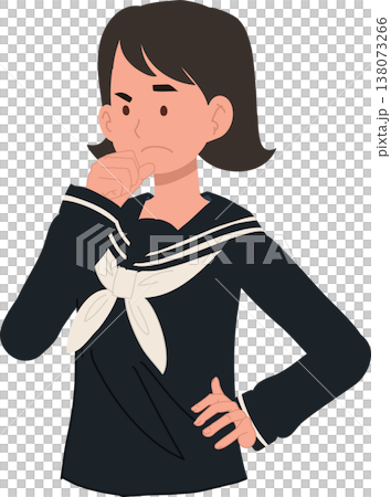 a school girl looking confused and thinking expressing uncertainty and emotional state ideal for learning materials presentations and psychology topics a school girl looking confused and thinking expressing uncertainty and emotional state ideal for learning materials presentations and psychology topics 138073266