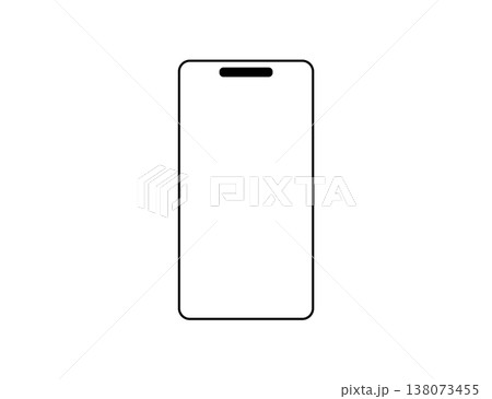Minimal Smartphone Outline Mockup With Blank Screen And Notch Mobile Phone Device Template Minimal Smartphone Outline Mockup With Blank Screen And Notch Mobile Phone Device Template 138073455