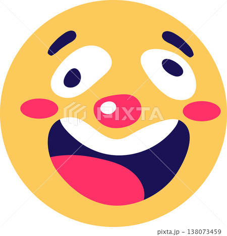 Funny jester emoticon emoji face with Playful Expression for April Fool's Day 138073459