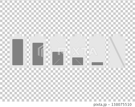 電池残量のイラストセット（モノクロ） 138075510