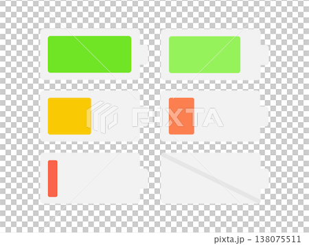 電池残量 イラストセット 電池残量 イラストセット 138075511