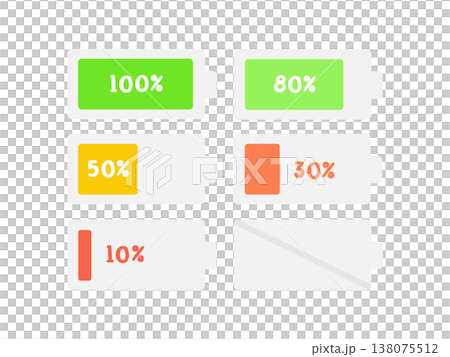 電池残量　イラストセット（数字あり） 138075512