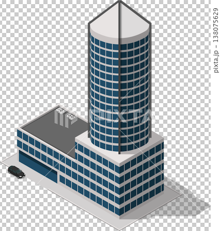 Isometric office tower building illustration Isometric office tower building illustration 138075629