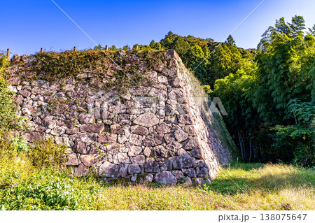 【日本100名城】月山富田城の秋の風景 塩谷口の石垣2 島根県安来市 【日本100名城】月山富田城の秋の風景 塩谷口の石垣2 島根県安来市 138075647