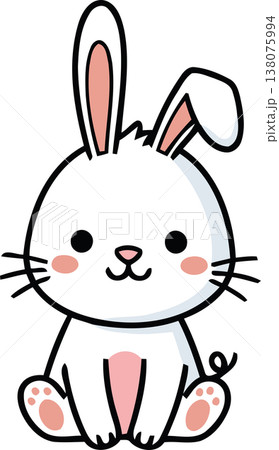 Adorable Sitting Bunny Vector Art Adorable Sitting Bunny Vector Art 138075994