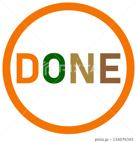 Done Text in Circle Icon with Graphic Resourceのイラスト素材 [138076385] - PIXTA