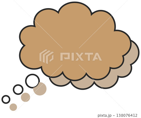 Cloud Shaped Thought Bubble in Brown with Speech Bubble Cloud Shaped Thought Bubble in Brown with Speech Bubble 138076412