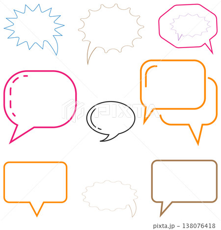 Assortment of Blank Speech and Thought Bubbles with Speech Bubble 138076418