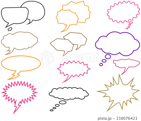Collection of Empty Speech Bubbles and Thought Balloons with Speech Bubble Collection of Empty Speech Bubbles and Thought Balloons with Speech Bubble 138076421