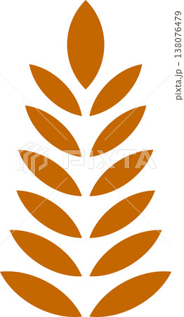 Orange Leafy Plant Branch Icon with Plant Element Orange Leafy Plant Branch Icon with Plant Element 138076479