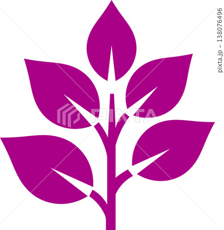 Purple plant with five leaves icon for growth with New Life Purple plant with five leaves icon for growth with New Life 138076496