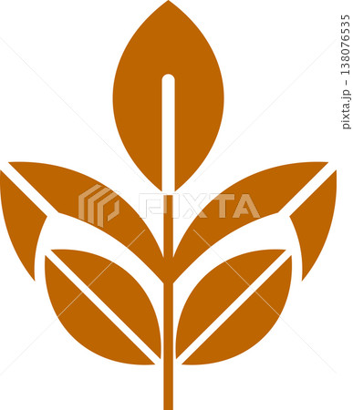 Brown Abstract Plant Leaf Symbol with Leaf Logo Brown Abstract Plant Leaf Symbol with Leaf Logo 138076535