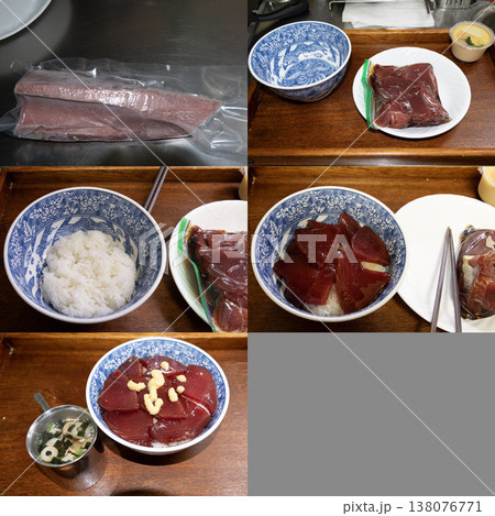 単身者の自炊で鰹冷凍ブロックから二層の鰹漬け丼が出来るまで 単身者の自炊で鰹冷凍ブロックから二層の鰹漬け丼が出来るまで 138076771