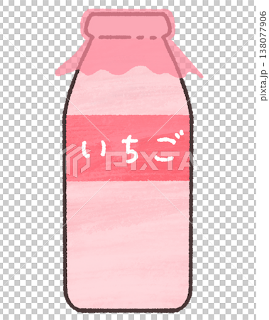 Strawberry milk bottle 138077906