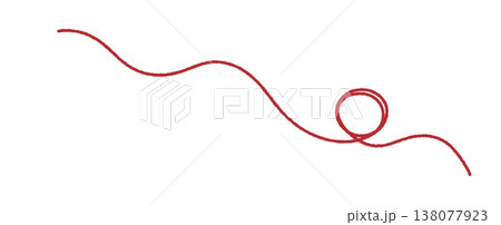Yarn with thin round scribble line. Simple doodle hand drawn illustration isolated on white background Yarn with thin round scribble line. Simple doodle hand drawn illustration isolated on white background 138077923
