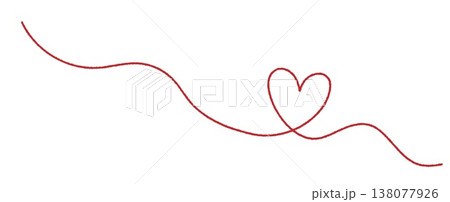 Red thread twisted into a heart shape. Hand drawn Valentine s Day illustration with yarn cord creating a love symbol on a white background. Simple doodle style vector icon. Red thread twisted into a heart shape. Hand drawn Valentine s Day illustration with yarn cord creating a love symbol on a white background. Simple doodle style vector icon. 138077926