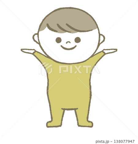 喜ぶ赤ちゃん　黄色 138077947