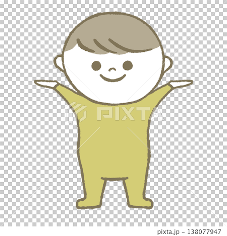 喜ぶ赤ちゃん　黄色 138077947