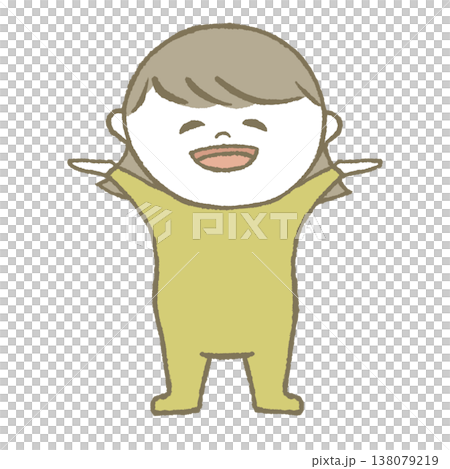 喜ぶ赤ちゃん　黄色 138079219