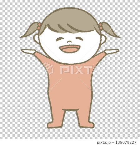 喜ぶ赤ちゃん　黄色 138079227