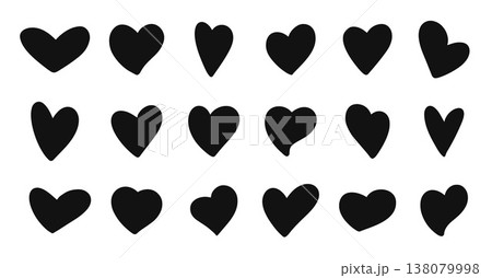 Set silhouette hearts vector illustration. 138079998