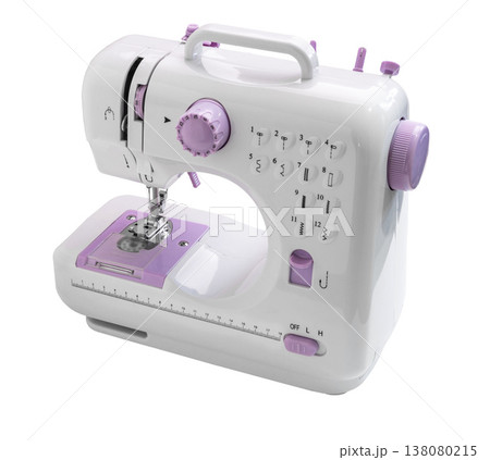 sewing machine on a white isolated background sewing machine on a white isolated background 138080215
