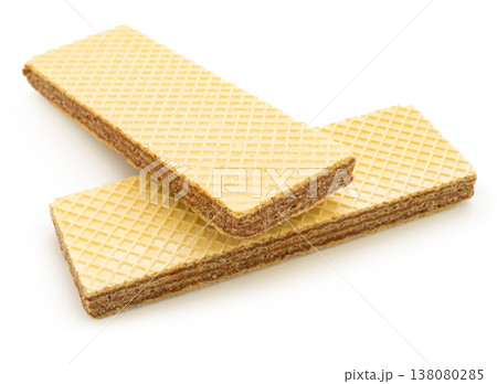 chocolate wafers on a white isolated background chocolate wafers on a white isolated background 138080285