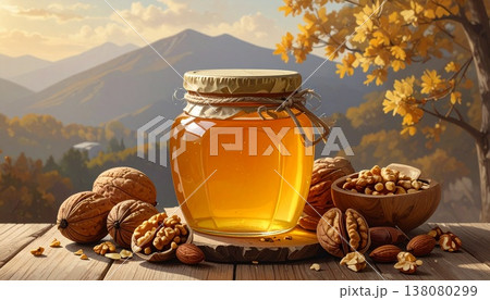 はちみつとナッツ 138080299