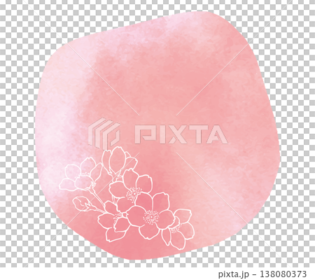 手繪櫻花與水彩標題模板 138080373