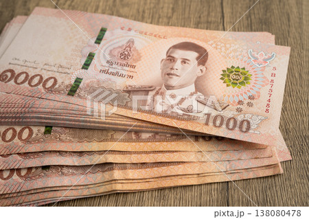 Thai baht banknote money, investment economy, accounting business and banking. Thai baht banknote money, investment economy, accounting business and banking. 138080478
