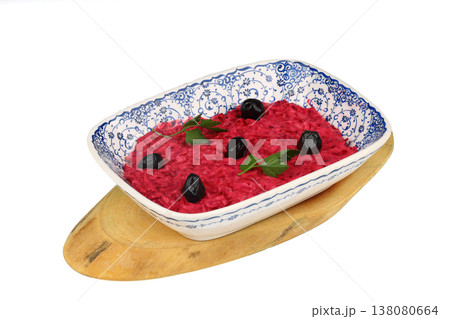 Healthy Beetroot Yogurt Dip with Garlic and Dill in a Bowl Healthy Beetroot Yogurt Dip with Garlic and Dill in a Bowl 138080664