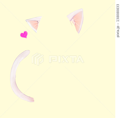 猫耳としっぽ 白色 猫耳としっぽ 白色 138080833