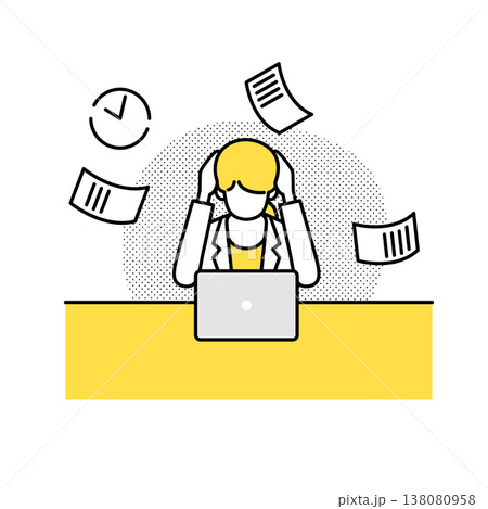 残業する女性 138080958