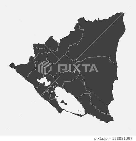 Vector map country Nicaragua divided on regions Vector map country Nicaragua divided on regions 138081397