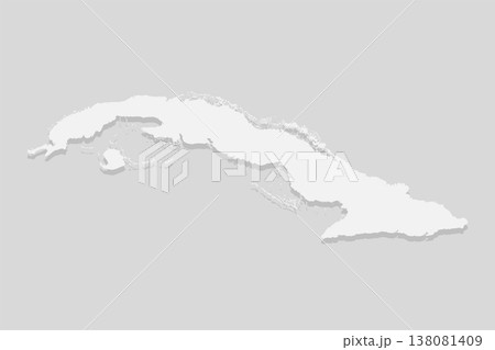 Map of Cuba, template Caribbean outline country 138081409