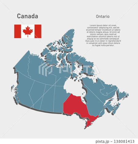 Vector map of Canada - Ontario Province Vector map of Canada - Ontario Province 138081413