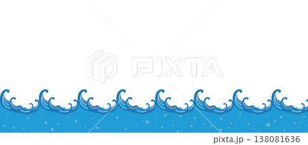 波　海のイラスト背景 138081636