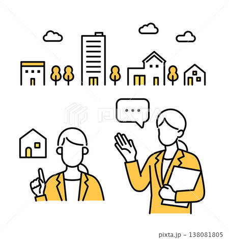不動産の営業をするスーツの女性 138081805