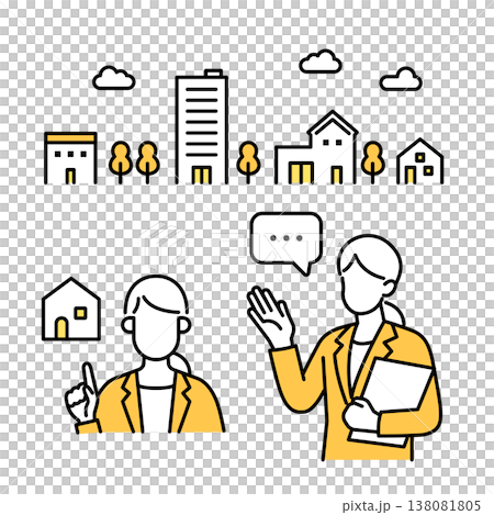 不動産の営業をするスーツの女性 138081805