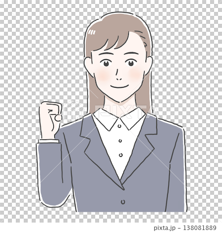 ガッツポーズをする新社会人の女性のイラスト ガッツポーズをする新社会人の女性のイラスト 138081889