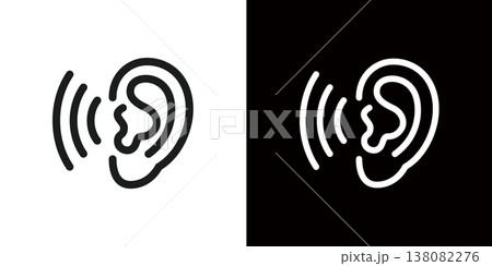 耳のアイコン,聞くことを表すアイコン 138082276