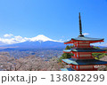 山梨県 新倉山浅間神社 忠霊塔 富士山と桜 2025 春 138082299