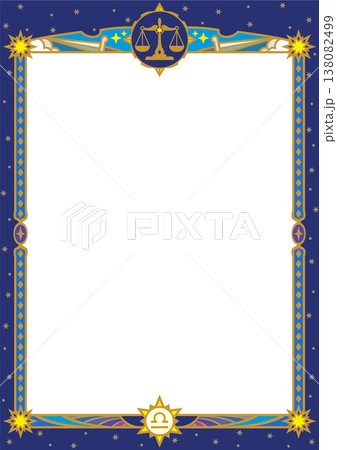 天秤座イラスト枠（カラー1） 138082499