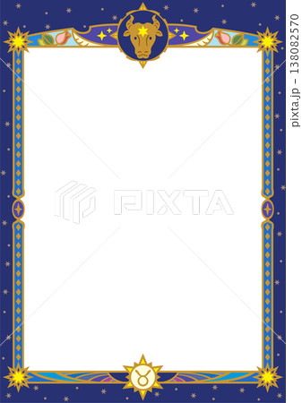 牡牛座イラスト枠（カラー1） 138082570