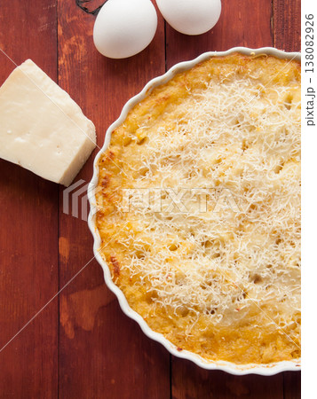 Homemade Shepherd's Pie crispy mashed potato and minced meat, covered with parmesan cheese. Homemade Shepherd's Pie crispy mashed potato and minced meat, covered with parmesan cheese. 138082926