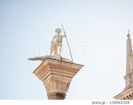 Landscape with Rialto Bridge and gondola Grand Canal in Venice, Italy, Europe. 138083189