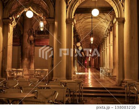 Landscape with Rialto Bridge and gondola Grand Canal in Venice, Italy, Europe. 138083210