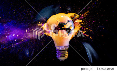 Exploding light bulb real high speed photo Exploding light bulb real high speed photo 138083656