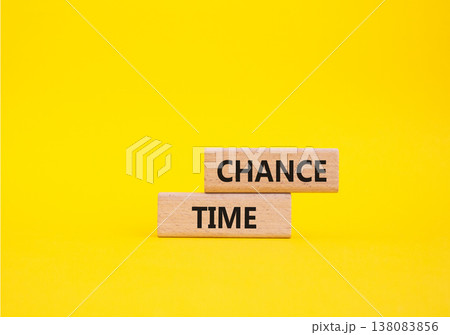 Chance Time symbol. Wooden blocks with words Chance Time. Beautiful yellow background. Health and Chance Time concept. Copy space. Chance Time symbol. Wooden blocks with words Chance Time. Beautiful yellow background. Health and Chance Time concept. Copy space. 138083856