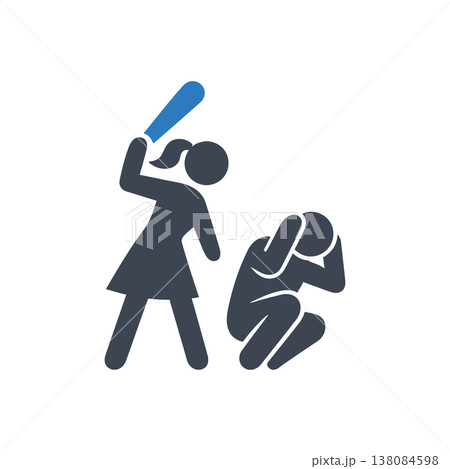 Domestic Violence and Weaponry Icon 138084598